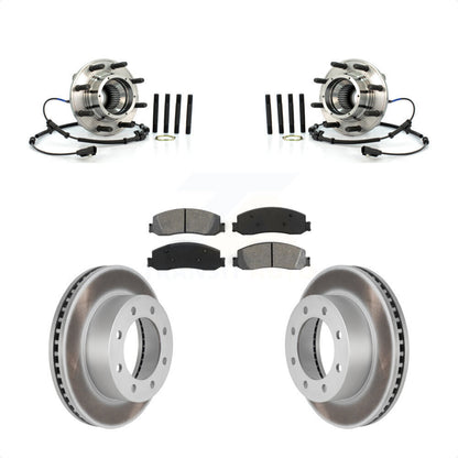 Hub Bearing Coated Brake Rotor Pad Front Kit For Ford F-350 Super Duty F-250 4WD