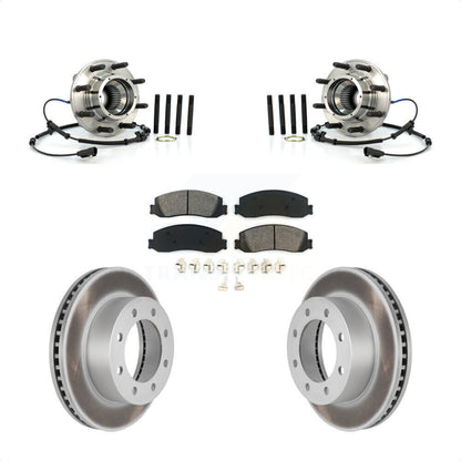 Hub Bearing Coated Brake Rotor Pad Front Kit For Ford F-350 Super Duty F-250 4WD