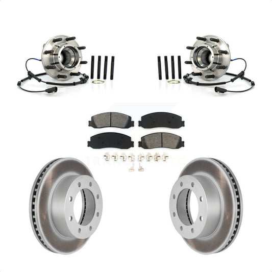Hub Bearing Coated Brake Rotor Pad Front Kit For Ford F-350 Super Duty F-250 4WD