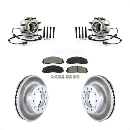 Hub Bearing Coated Brake Rotor Pads Front Kit For 2013 Ford F-250 Super Duty 4WD
