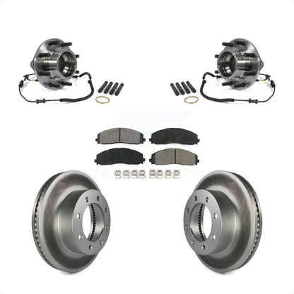 Hub Bearing Coated Brake Rotor Pads Front Kit For 2014 Ford F-350 Super Duty 4WD