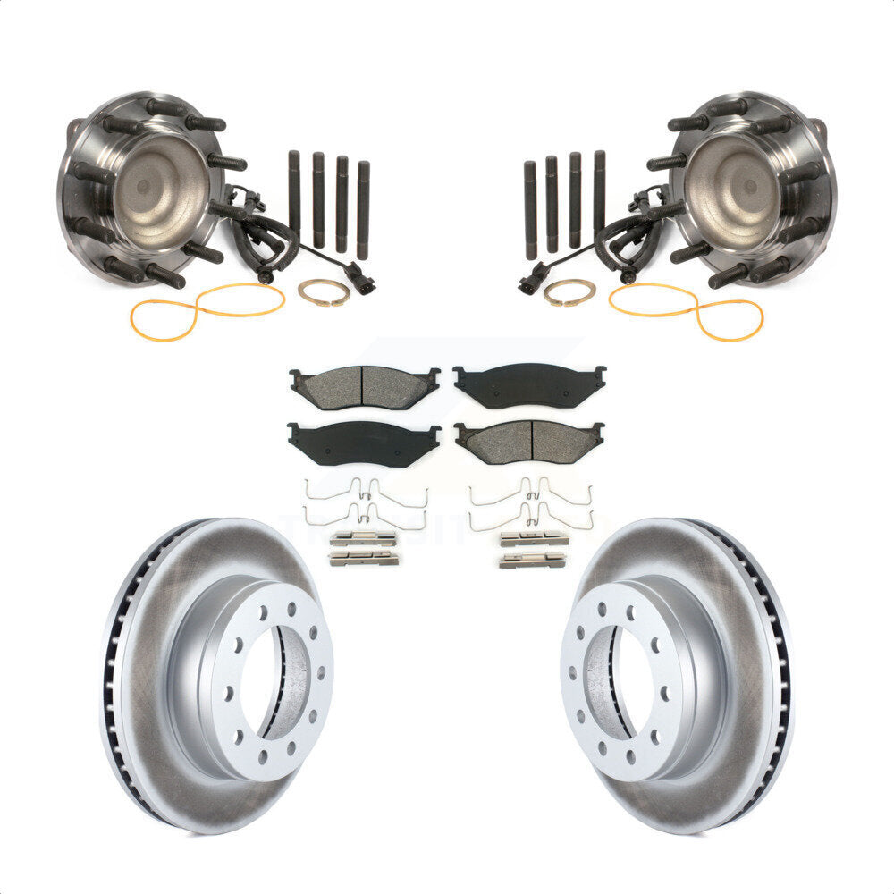 Hub Bearing Coat Brake Rotor Pad Front Kit For Ford F-450 Super Duty F-550 4 X 2