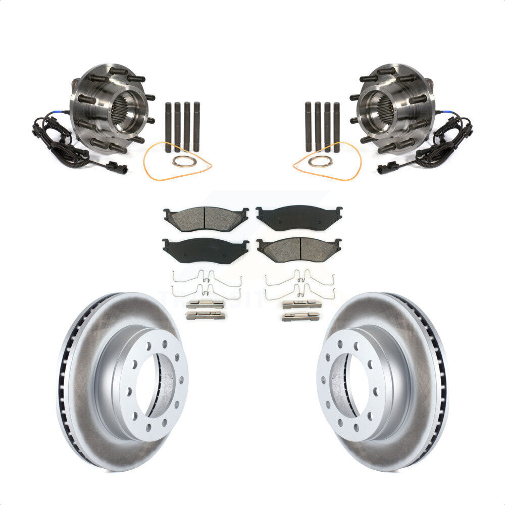 Hub Bearing Coat Brake Rotor Pad Front Kit For Ford F-450 Super Duty F-550 4 X