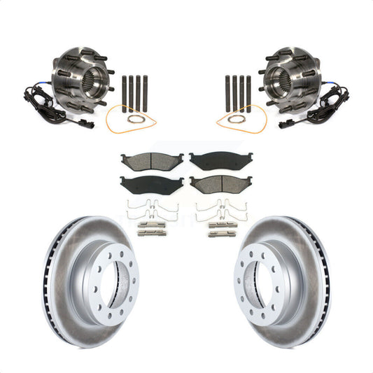 Hub Bearing Coat Brake Rotor Pad Front Kit For Ford F-450 Super Duty F-550 4 X