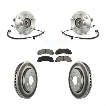 Hub Bearing Coated Brake Rotor & Pad Front Kit For Ford F-150 Expedition Lincoln