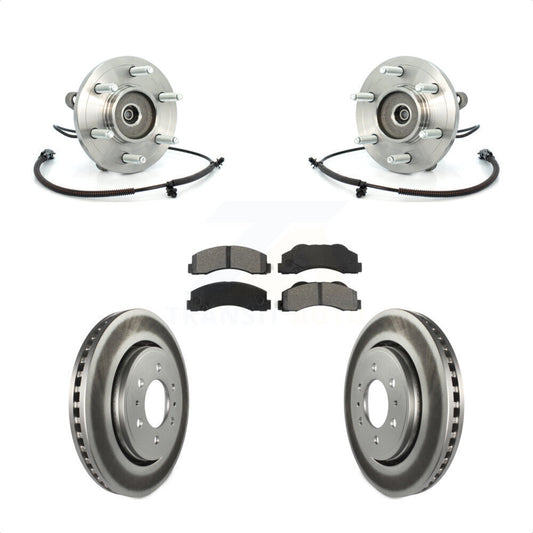 Hub Bearing Coated Brake Rotor & Pad Front Kit For Ford F-150 Expedition Lincoln