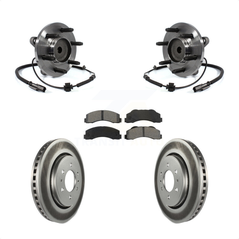Hub Bearing Coat Brake Rotor Pad Front Kit For Ford F-150 Expedition Lincoln RWD