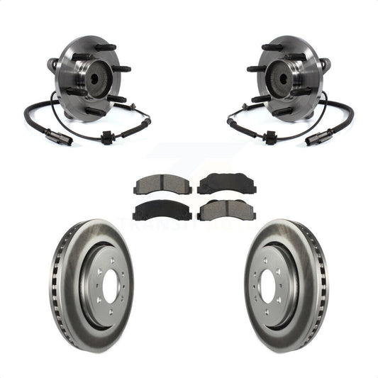 Hub Bearing Coat Brake Rotor Pad Front Kit For Ford F-150 Expedition Lincoln RWD
