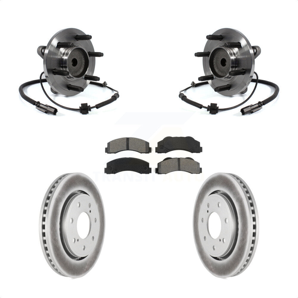 Hub Bearing Coat Brake Rotor Pads Front Kit For Ford F-150 RWD With 7 Lug Wheels