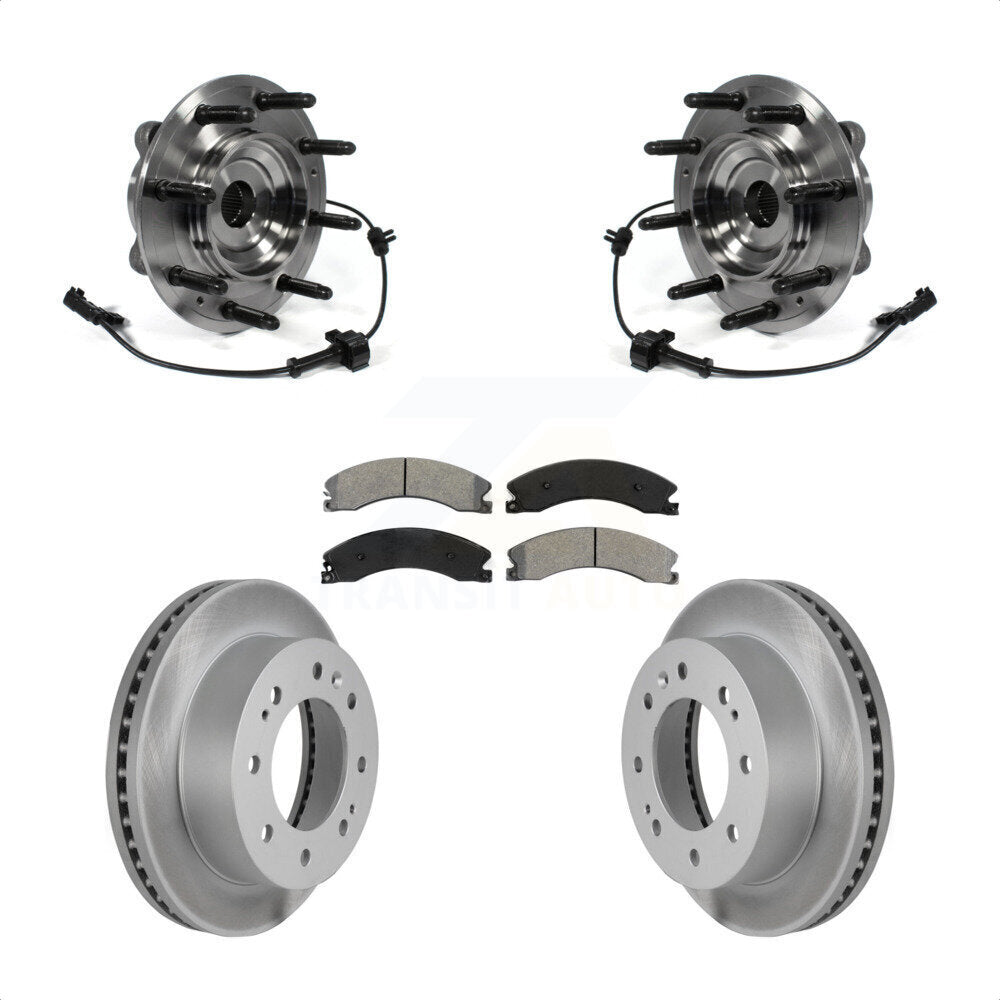 Hub Bearing Coat Brake Rotor Pad Front Kit For GMC Chevrolet Sierra 2500 HD 3500