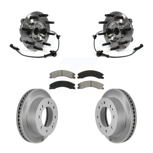 Hub Bearing Coat Brake Rotor Pad Front Kit For GMC Chevrolet Sierra 2500 HD 3500