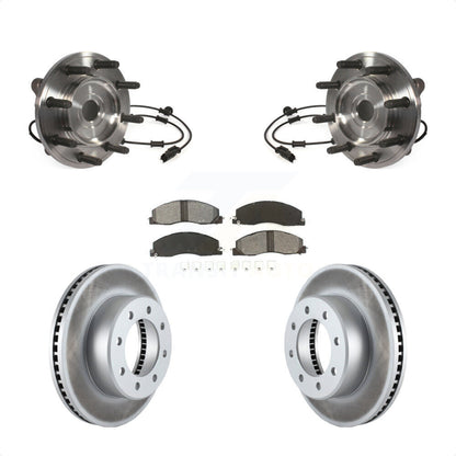 Hub Bearing Assembly Coated Disc Brake Rotor And Pad Front Kit For Ram 3500 2500