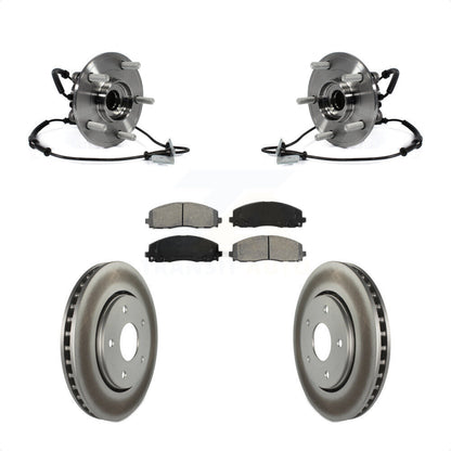 Hub Bearing Assembly Coated Brake Rotor & Pads Front Kit For Dodge Grand Caravan