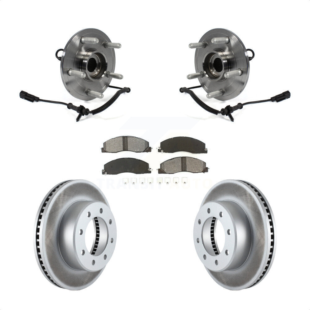 Hub Bearing Coat Brake Rotor Pad Front Kit For 12 Ram 1500 4WD With 8 Lug Wheels