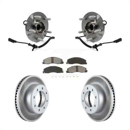 Hub Bearing Coat Brake Rotor Pad Front Kit For 12 Ram 1500 4WD With 8 Lug Wheels