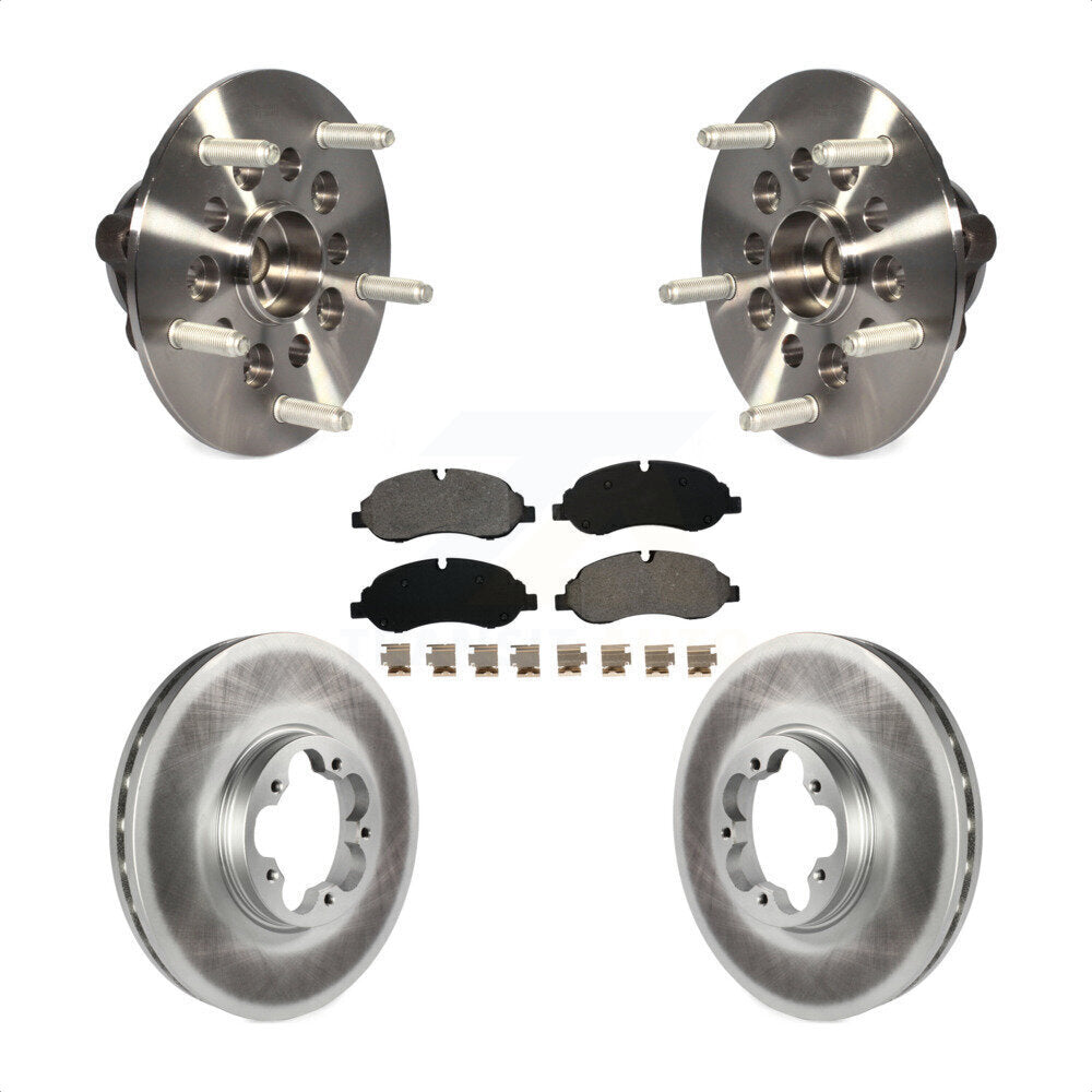Hub Bearing Coated Brake Rotor & Pads Front Kit For Ford Transit-250 Transit-150