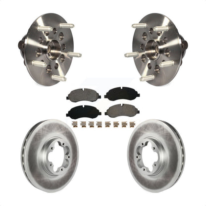 Hub Bearing Coated Brake Rotor & Pads Front Kit For Ford Transit-250 Transit-150