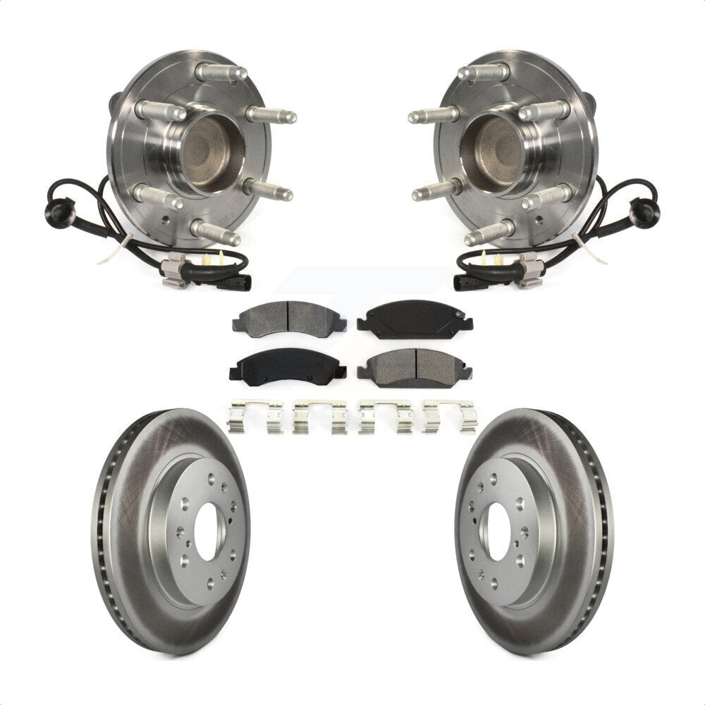 Hub Bearing Coated Brake Rotor Pad Front Kit For GMC Sierra 1500 Chevrolet Tahoe
