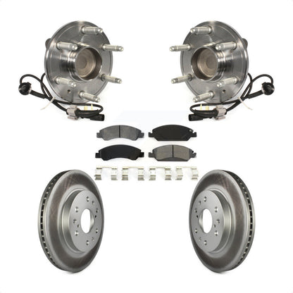 Hub Bearing Coated Brake Rotor Pad Front Kit For GMC Sierra 1500 Chevrolet Tahoe