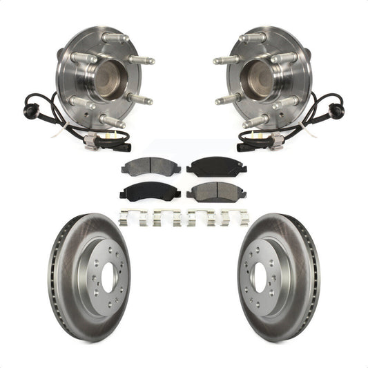 Hub Bearing Coated Brake Rotor Pad Front Kit For GMC Sierra 1500 Chevrolet Tahoe