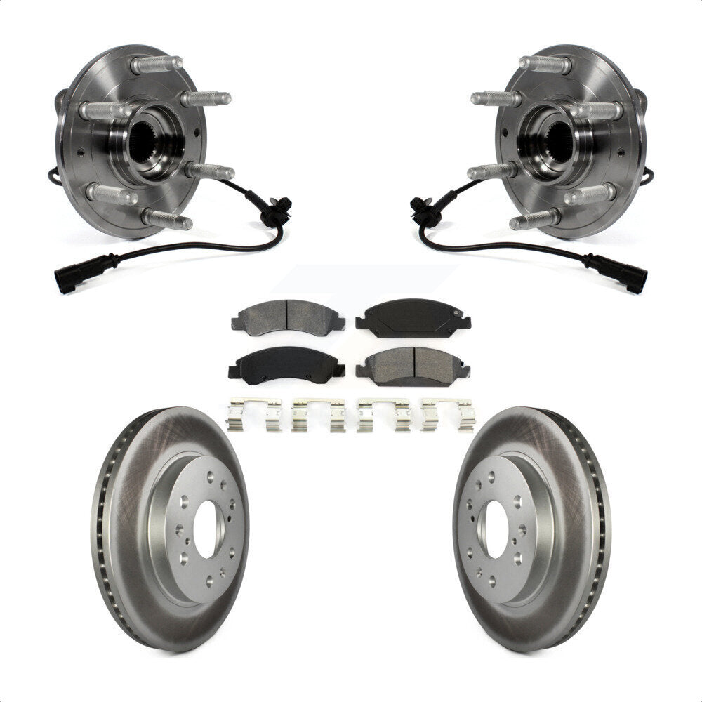Hub Bearing Coated Brake Rotor Pad Front Kit For GMC Sierra 1500 Chevrolet Tahoe