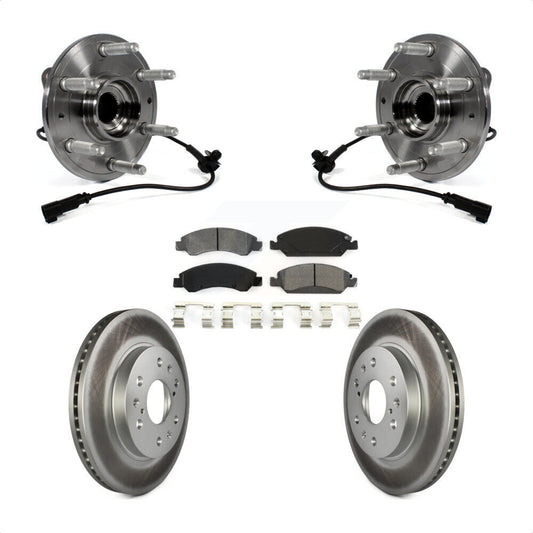 Hub Bearing Coated Brake Rotor Pad Front Kit For GMC Sierra 1500 Chevrolet Tahoe