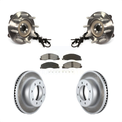Hub Bearing Assembly Coated Disc Brake Rotor And Pad Front Kit For Ram 2500 3500