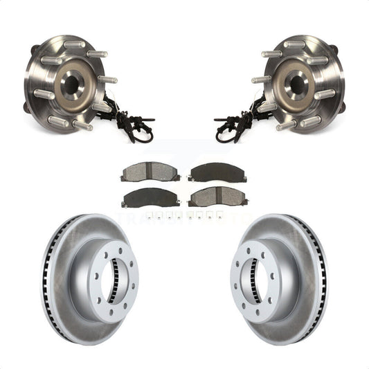 Hub Bearing Assembly Coated Disc Brake Rotor And Pad Front Kit For Ram 2500 3500