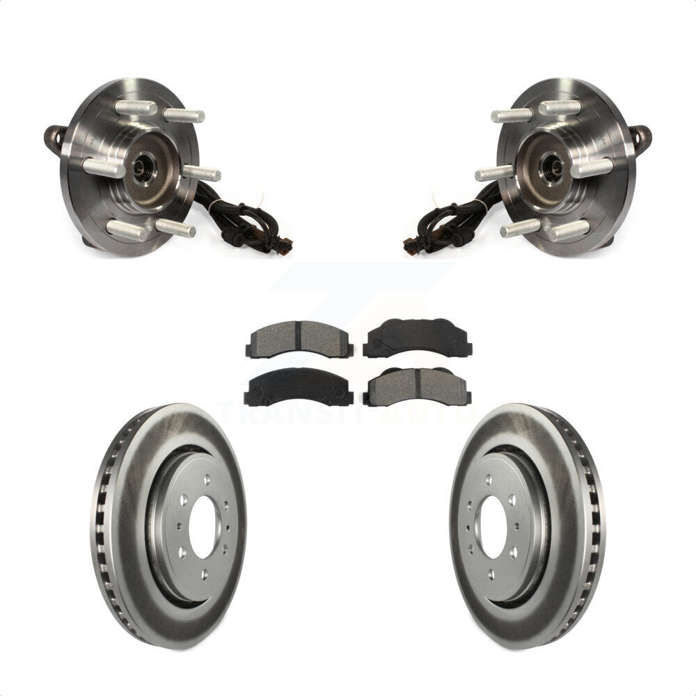 Hub Bearing Assembly Coated Disc Brake Rotors And Pads Front Kit For Ford F-150