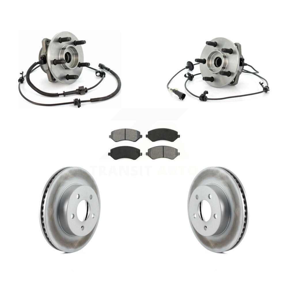 Hub Bearing Assembly Coated Disc Brake Rotor And Pads Front Kit For Jeep Liberty