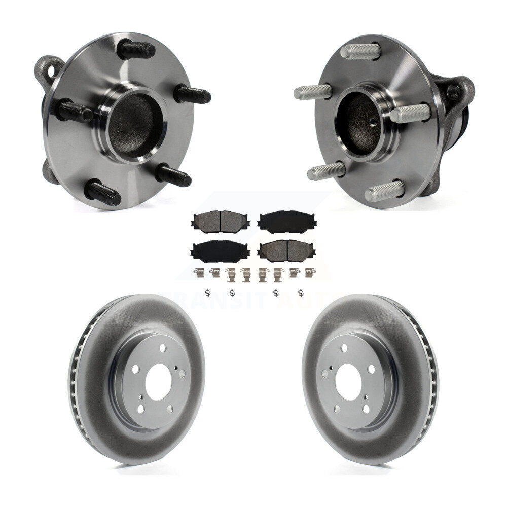 Hub Bearing Assembly Coated Disc Brake Rotor & Pad Front Kit For Lexus IS250 RWD