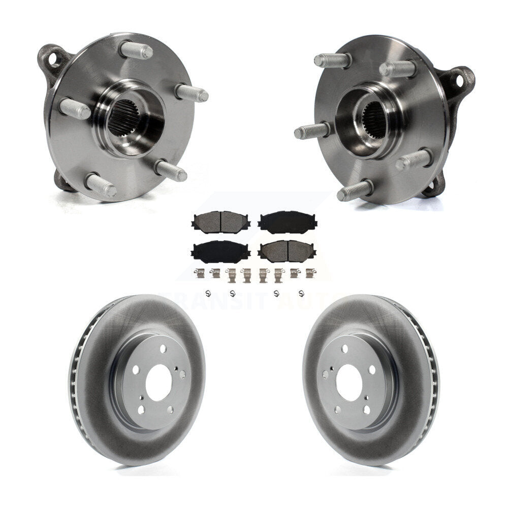 Hub Bearing Assembly Coated Disc Brake Rotor & Pad Front Kit For Lexus IS250 AWD