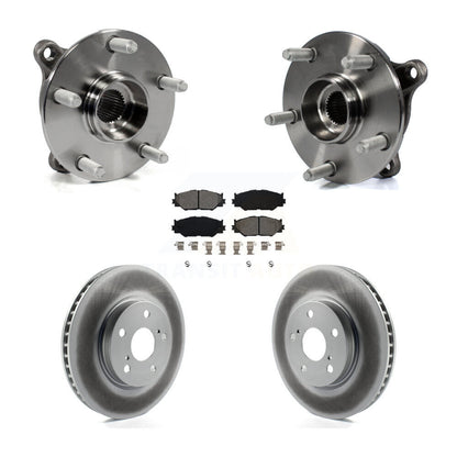 Hub Bearing Assembly Coated Disc Brake Rotor & Pad Front Kit For Lexus IS250 AWD