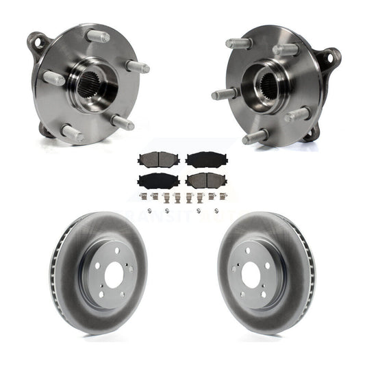 Hub Bearing Assembly Coated Disc Brake Rotor & Pad Front Kit For Lexus IS250 AWD