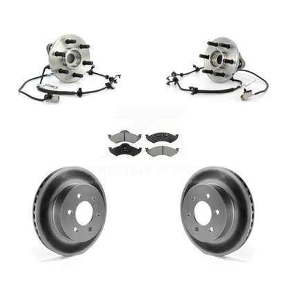 Hub Bearing Coated Brake Rotor Pads Front Kit For 2000-2002 Dodge Dakota Durango