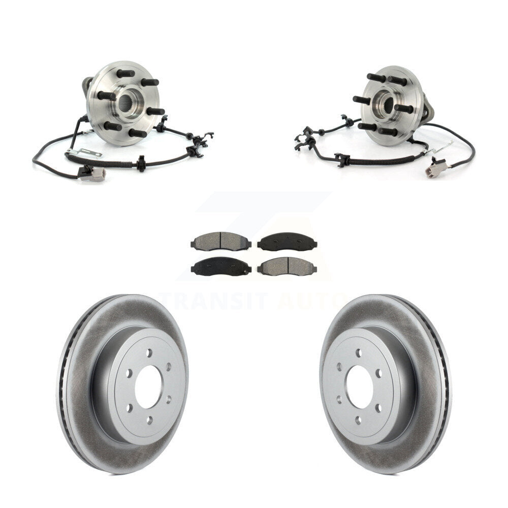 Hub Bearing Coat Brake Rotor Pad Front Kit For Dodge Dakota 4WD with 4-Wheel ABS