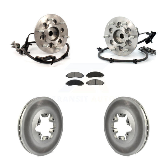 Hub Bearing Coated Brake Rotor & Pad Front Kit For Chevrolet Colorado GMC Canyon