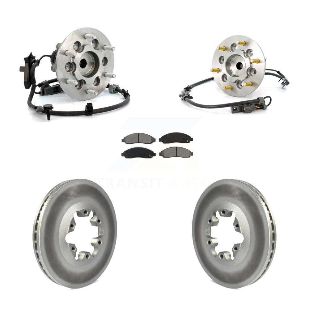 Hub Bearing Coated Brake Rotor & Pad Front Kit For Chevrolet Colorado GMC Canyon