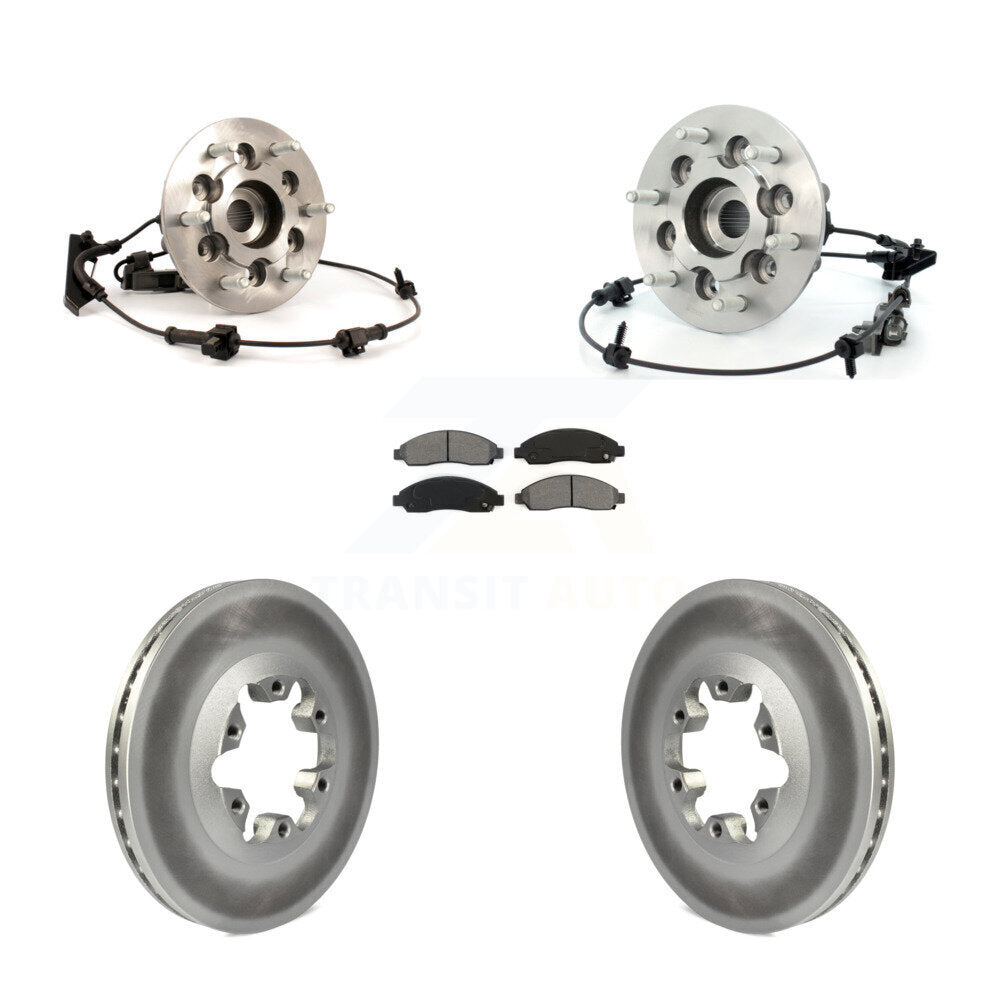 Hub Bearing Coated Brake Rotor & Pad Front Kit For Chevrolet Colorado GMC Canyon