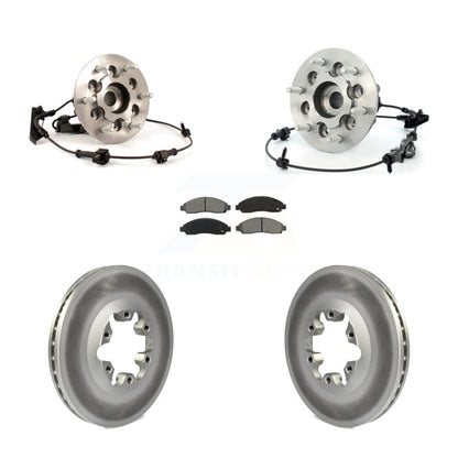 Hub Bearing Coated Brake Rotor & Pad Front Kit For Chevrolet Colorado GMC Canyon