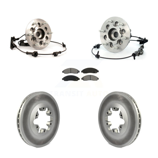 Hub Bearing Coated Brake Rotor & Pad Front Kit For Chevrolet Colorado GMC Canyon