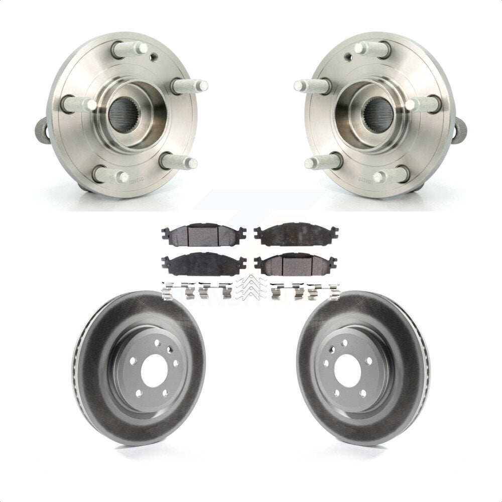 Hub Bearing Assembly Coated Disc Brake Rotor And Pad Front Kit For Ford Explorer