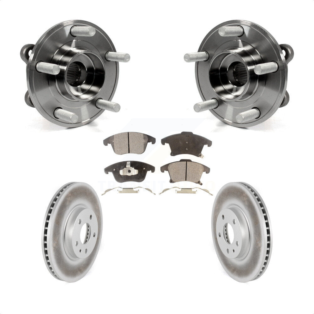 Hub Bearing Assembly Coat Brake Rotor Pads Front Kit For Ford Fusion Lincoln MKZ