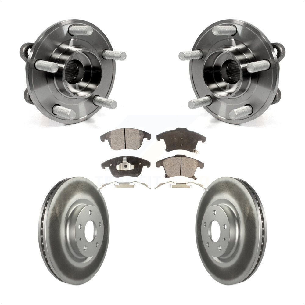 Hub Bearing Assembly Coat Brake Rotor Pads Front Kit For Ford Fusion Lincoln MKZ