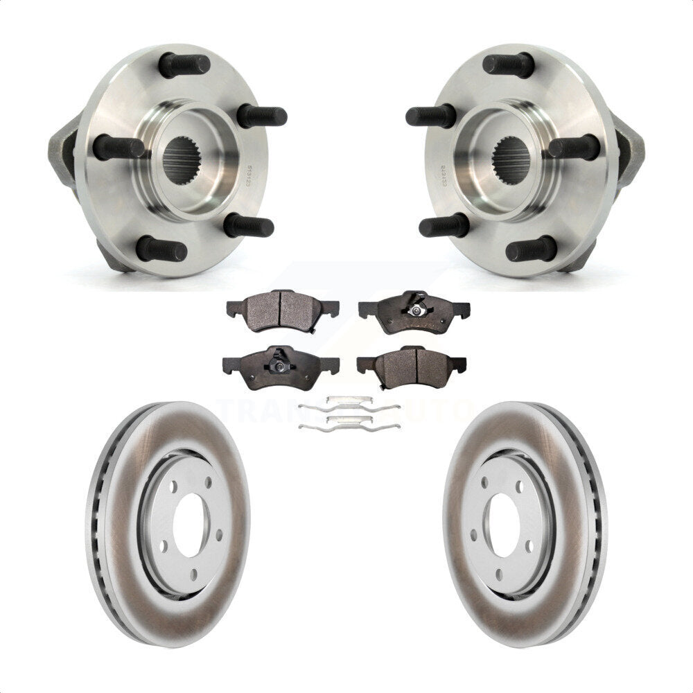 Hub Bearing Coated Brake Rotor Pads Front Kit For Dodge Caravan Chrysler Voyager