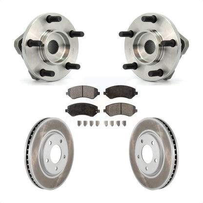 Hub Bearing Coated Brake Rotor & Pads Front Kit For Dodge Grand Caravan Chrysler