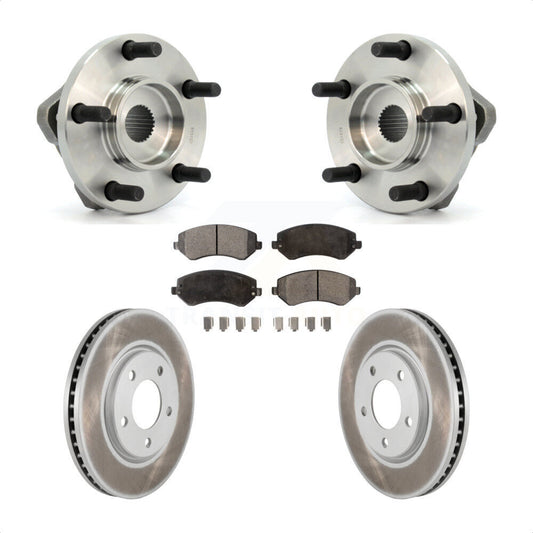 Hub Bearing Coated Brake Rotor & Pads Front Kit For Dodge Grand Caravan Chrysler