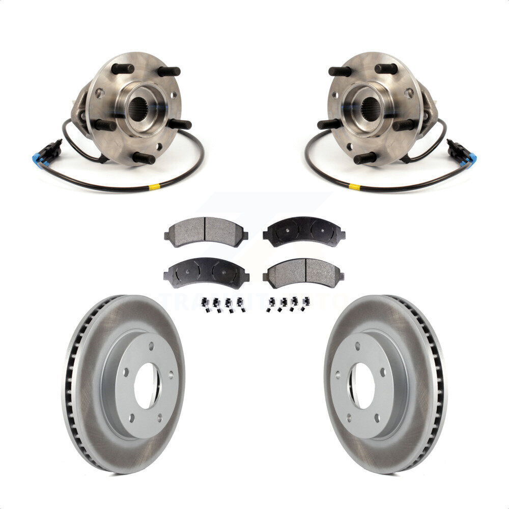 Hub Bearing Coated Brake Rotor Pads Front Kit For Chevrolet GMC Blazer S10 Jimmy