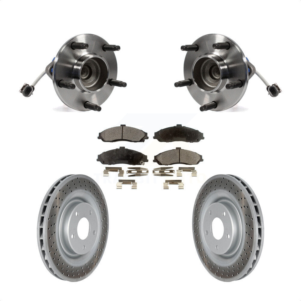 Hub Bearing Coated Brake Rotor Pad Front Kit For Chevrolet Corvette Cadillac XLR