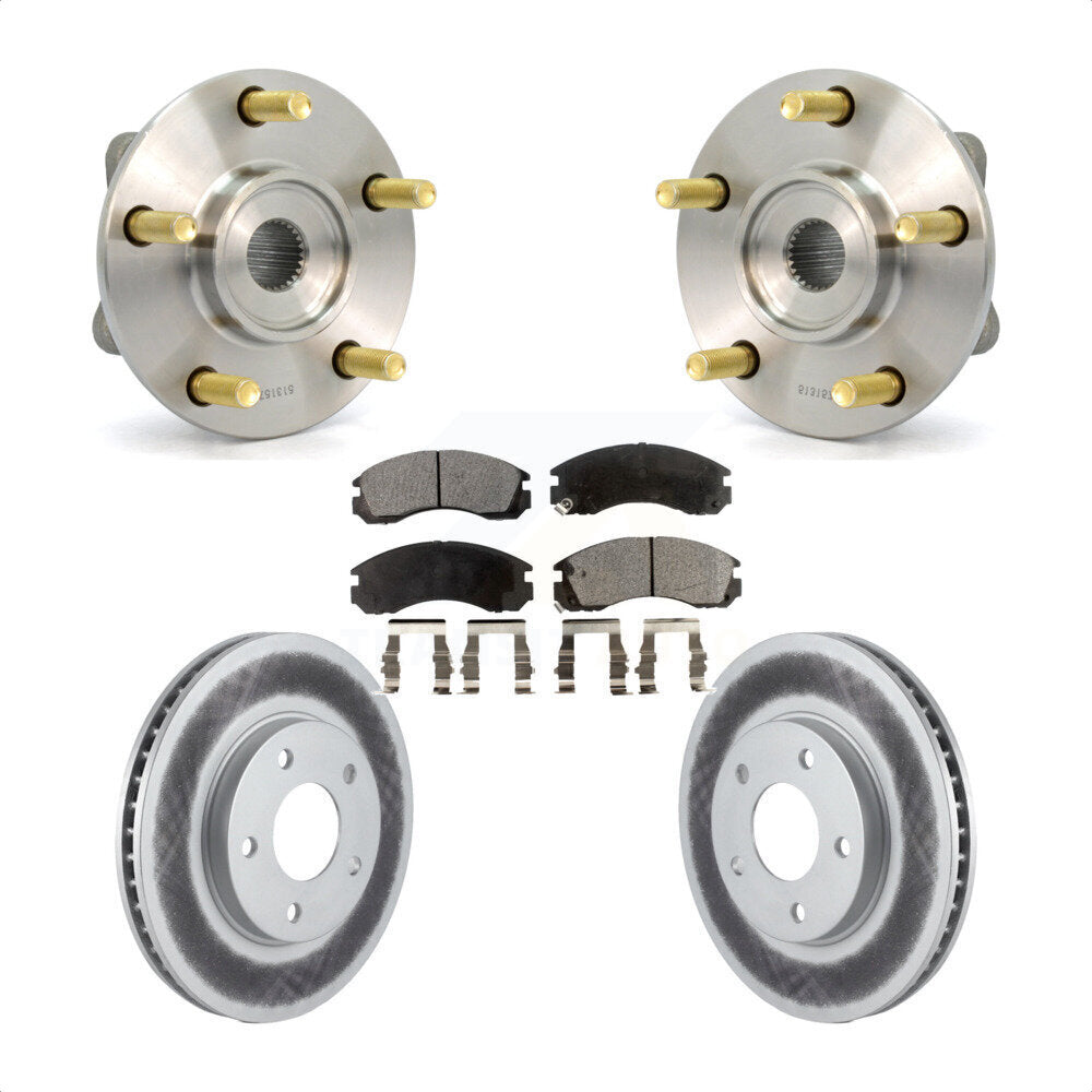 Hub Bearing Coated Brake Rotor & Pads Front Kit For 2000 Mitsubishi Eclipse 3.0L
